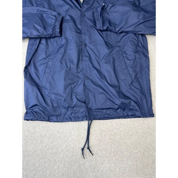 Nike Club Coaches Jacket Mens M Tall Navy Lined Snap Button Up Relaxed Skater